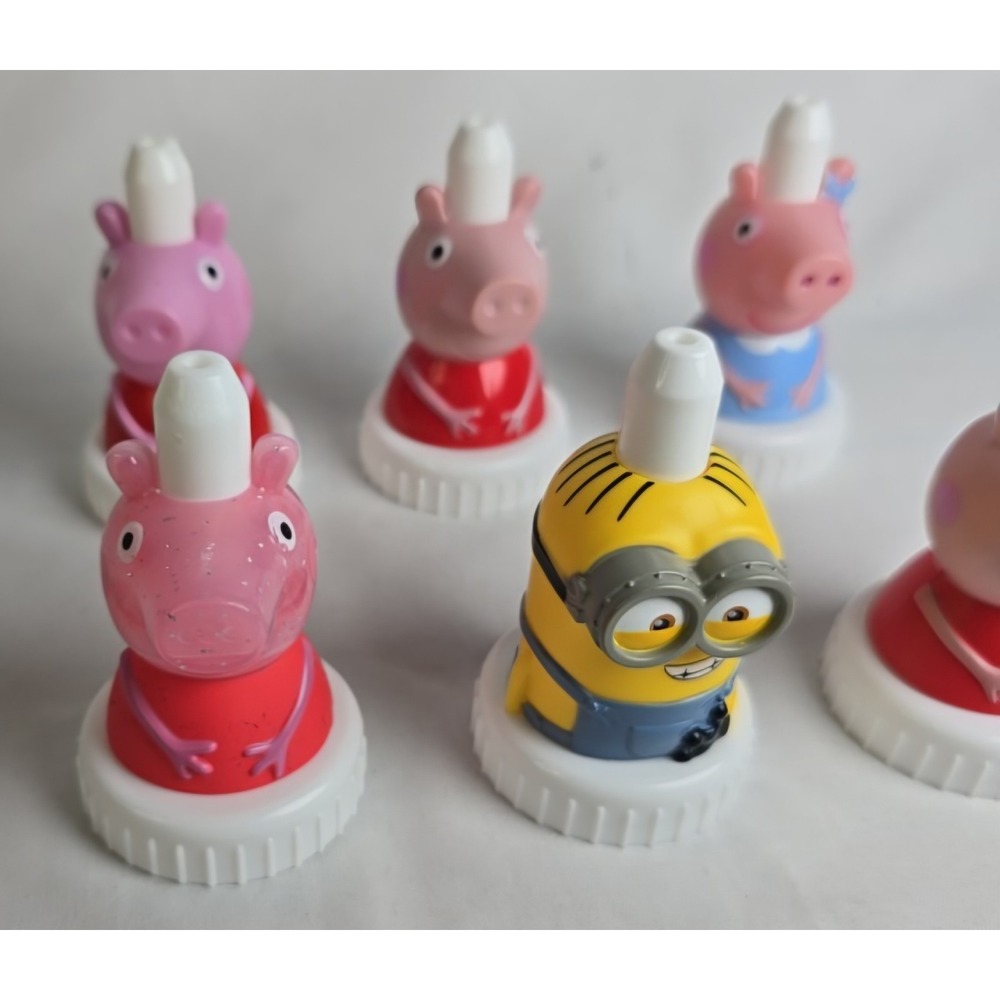 Good‎ 2 Grow Juice Toppers Lot Of 6 Minion Peppa Pig